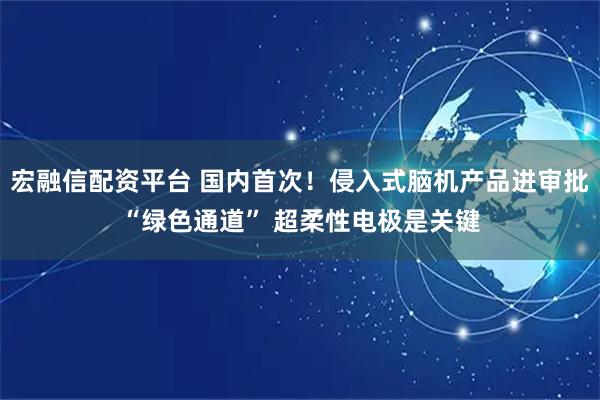 宏融信配资平台 国内首次！侵入式脑机产品进审批“绿色通道” 超柔性电极是关键