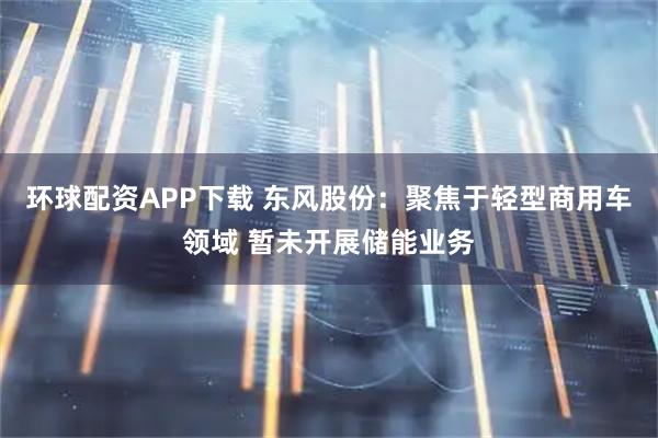 环球配资APP下载 东风股份：聚焦于轻型商用车领域 暂未开展储能业务